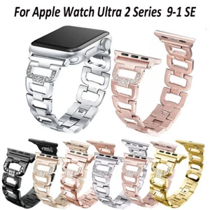 Acero inoxidable diamante de lujo para Apple Watch Series Ultra 2 Ultra 9-1 SE - Imagen 1 de 16