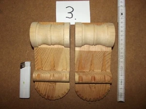 Applikationen, Paar, Holz,Kapitelle, Holzzierteile,Reproduktion, Weichholz Nr. 3 - Bild 1 von 8