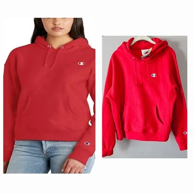 Sudadera con capucha escarlata Champion tejido inverso polar para mujer talla L GF857-040 Foto 1 de 4