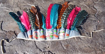Tocado plumas nativo americano indio vintage para niños juego de disfraces Foto 1 de 4