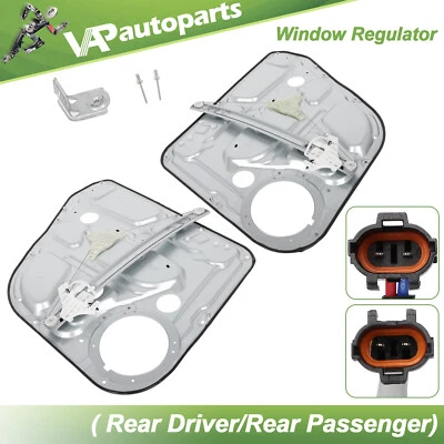 Par de reguladores de ventana laterales traseros aptos para Kia Rondo 2007-2008 potencia con motor Foto 1 de 4