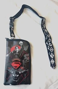 Batman V Superman Lanyard Pouch ID Badge Holder Zipper Wallet TM & DC Comics - Picture 1 of 5