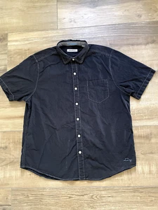 Tommy Bahama Shirt Mens Large Black Cotton Short Sleeve Button Up Shirt - Picture 1 of 13