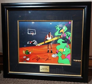 Michael Jordan Autographed Warner Bros Great Space Erase Space Jam Framed LE 750 - Picture 1 of 3