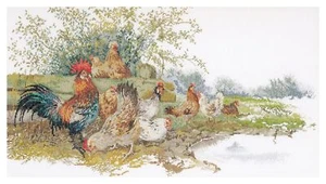 Thea Gouverneur - Counted Cross Stitch Kit - Chickens - Aida - 16 Count - Emb... - Picture 1 of 5