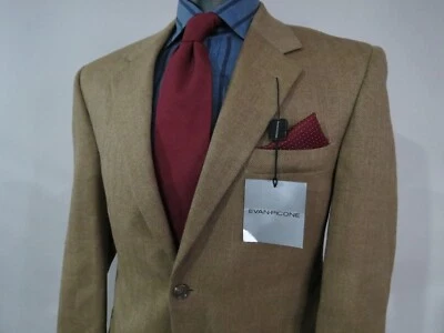 Nuevo con etiquetas Abrigo deportivo Evan Picone tejido espiga lana mezcla cachemir 40 R Foto 1 de 4