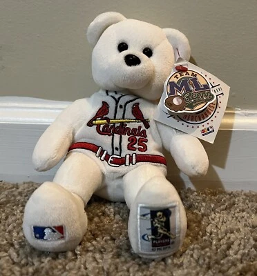Auténtico oso de peluche Mark Mcgwire Team ML 8 pulgadas Blanco Foto 1 de 4