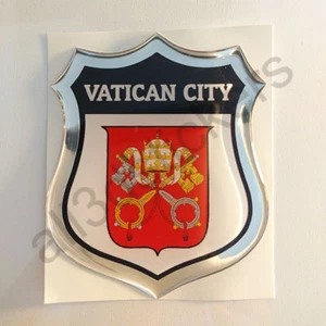 Pegatina Emblema de la Ciudad del Vaticano Escudo 3D Resina Cúpula Gel Calcomanía de Vinilo - Imagen 1 de 3
