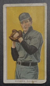 1911 T206 Bob Rhoades Hands At Chest Piedmont 350 Tobacco Card No Creases - Picture 1 of 4