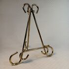 Vintage Brass Plate, Picture, Artwork Tripod Easel Display Stand  8" Tall Gold