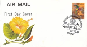 Birds Parrots Papua New Guinea Cover Branch Museum Opening Goroka-Tpng 1968 - Picture 1 of 1