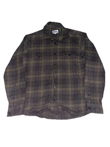 Edgevale Mens Medium Green Plaid Flannel Shirt USA Made - Picture 1 of 7