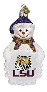 Viejo Mundo Navidad Louisiana State University LSU muñeco de nieve adorno de vidrio 60305 - Imagen 1 de 2