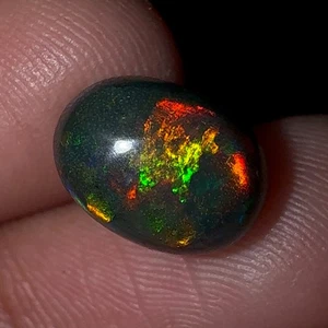 Black Opal Cabochon 2.45 Cts , Stunning Play of Color! Perfect for Jewelry - Picture 1 of 22