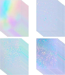 32 Blatt Holografische Klares Vinyl Holografische Aufkleber Papier Selbstklebend - Bild 1 von 9