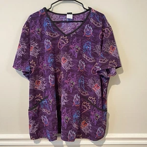 Disney Villains Viola Scrub Top Donna 3XL Regina Cattiva Ursula Malefica - Foto 1 di 9