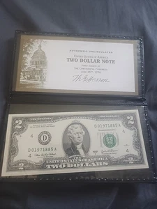 World Reserve Monetary Exchange Authentic Uncirculated Two Dollar Note - Picture 1 of 3