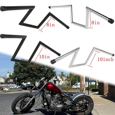 US 8" 10" Rise 1" Z-Bars Handlebar For Honda Shadow VTX 1300 1800/ VT 750 1100 - Image 1 of 4