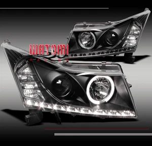 11-14 CHEVY CRUZE HALO DRL LED BLACK PROJECTOR HEADLIGHTS SIGNAL LEFT+RIGHT PAIR - Bild 1 von 2