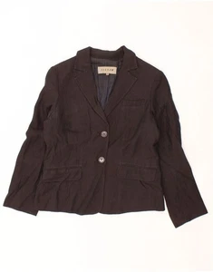 JIGSAW Womens 2 Button Blazer Jacket UK 10 Small Brown Linen MU01 - Picture 1 of 3