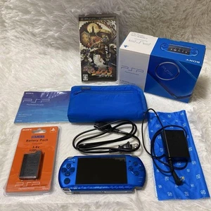 Sony PSP-3000 Console Blue VALUE PAK Box Region free w/4GB Excellent+ - etc. 56 - Picture 1 of 12
