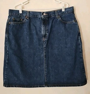 Levi's Red Tab Denim Skirt Women's Size 18 A-line Pockets Cotton - Picture 1 of 11