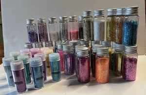 Erinnerungen Glitzer Konvolut 43 Flaschen Basteln Sammelalbum Kunstlehrer - Bild 1 von 12