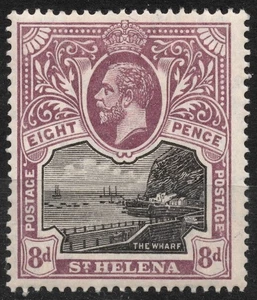SG78 Sn: #67 MH 1912 8d ST HELENA The Wharf - Imágenes del rey Jorge V - Imagen 1 de 2