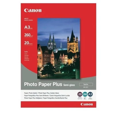 Original Canon SG-201 A3 Photo Paper Plus Semi Glossy 260gsm 20 Sheets 1686B026 - Image 1 of 4