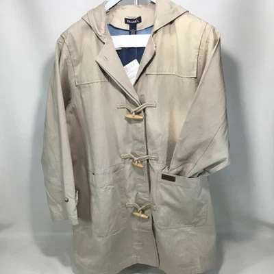 Denim & Co Mid Beige Canvas Hooded Fleece Lined Jacket Womens Size 3XL NWT - Image 1 of 4