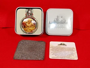 Vintage Hautman Brothers Collection Deer Hunters Chain Pocket Watch NOS - Picture 1 of 14