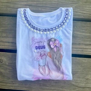 Brand New Purple and Pearls details Brazilian Shirt - Picture 1 of 5