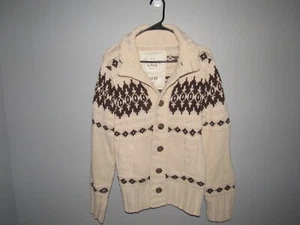 ABERCROMBIE & FITCH Large Cardigan Sweater Light Tan Brown - Picture 1 of 5