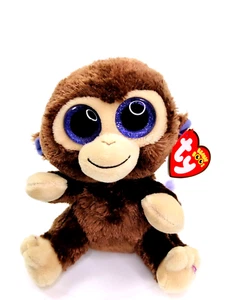 TY TySilk Beanie Boos kokosnussbrauner Affe 6 Zoll Plüsch Glitzeraugen Anhänger 2016 - Bild 1 von 7