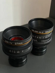 Sony E Helios 44 58mm Mir 1v 37mm  ANAMORPHIC Amber  Rehouse Cine lens BTF - Picture 1 of 8