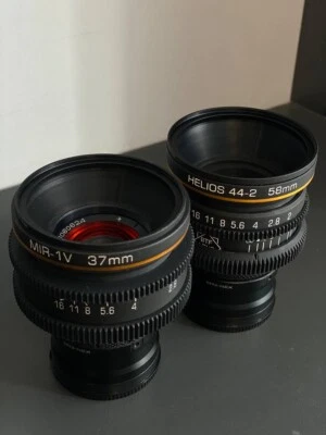 Canon EF Helios 44 58mm Mir 1v 37mm  ANAMORPHIC Amber  Rehouse Cine lens BTF - Image 1 of 4