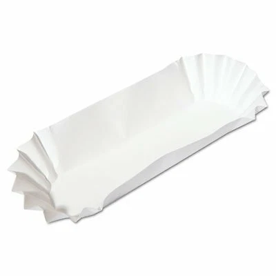 Hoffmaster Fluted Bakery Hot Dog Tray - 6 Inch, 500 Per Pack - 3000 Per Case - Imagem 1 de 1