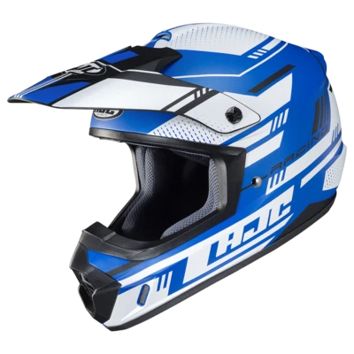 HJC CS-MX II Motorcycle Helmet, Blue and White, Dirt Bike, DOT Approved, CSMX2 - Image 1 of 4