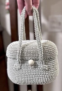 Vintage Tasche von Joseph Hartschale handgehäkelt Perlen in ITALIEN BOX GELDBÖRSE SIGNIERT - Bild 1 von 11
