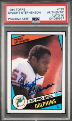 1984 Topps #129 Dwight Stephenson Signed Rookie Card Autograph RC PSA 10 Auto - Image 1 of 2