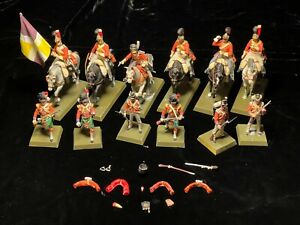 LOT OF HISTOREX BRITISH PLASTIC TOY SOLDIERS - CAVALRY - HIGHLANDERS  FLAGS 54mm