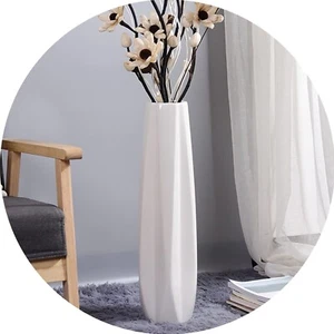 Ceramic Large Floor Tall Vase 28 Inches,White Modern Flower Tall Vases for Of... - Picture 1 of 7