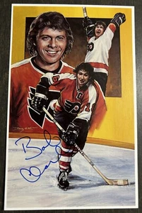 BOBBY CLARKE Autographed Legends of Hockey Hall Of Fame Postcard Philadelphia - Picture 1 of 2