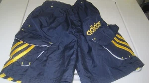 VTG Adidas Boy SZ 5 Swim Trunks/Board Shorts/SWIMWEAR BLUE w/3-Stripe&POCKETS - Picture 1 of 1