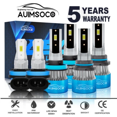 For Buick Encore Sport Utility 2013-2021 LED Headlight Hi-Lo Fog Light Bulbs Kit - Image 1 of 4