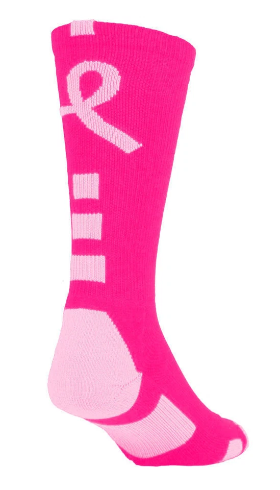 *** 1 Pair Ladie's Performance Elite PINK Breast Cancer Awareness Socks 9-11 *** - Image 1 of 1