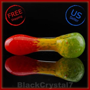 4" Handmade Thick Relaxed Colorful Rasta Marble Tobacco Smoking Spoon Pipes - Picture 1 of 4