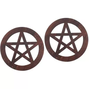 2 Pieces Wooden Pentagram Mat Decoraciones Para Salas Casa Rustic Coasters