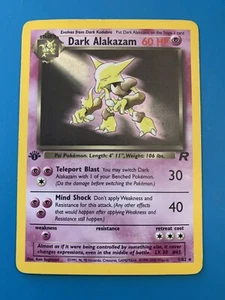 1ª Edición Dark Alakazam 1/82 Team Rocket Holo Raro Tarjeta Pokémon De Colección - Imagen 1 de 2
