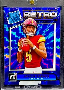 Jayden Daniels RARE ROOKIE BLUE HYPER REFRACTOR INVESTMENT SSP PANINI ROY MINT - Picture 1 of 13